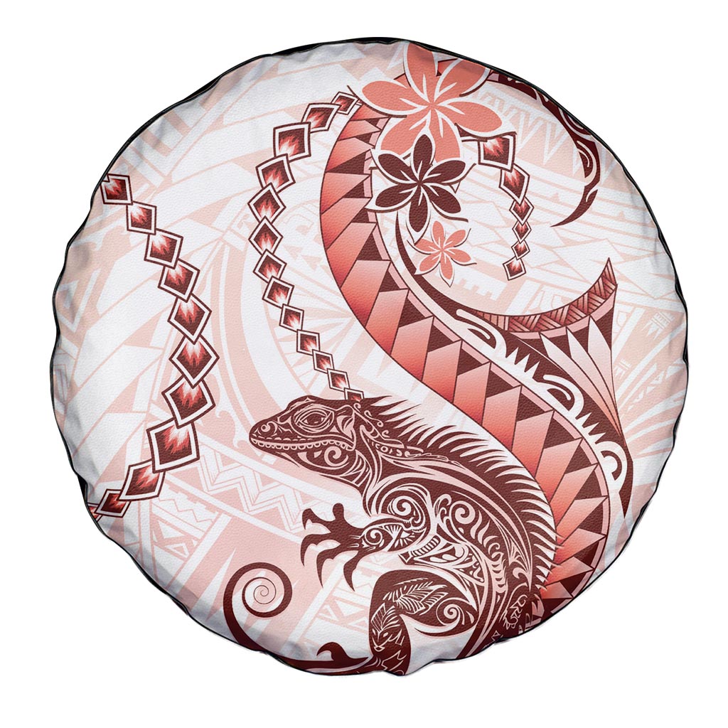 Red Maori Tuatara Spare Tire Cover Luxury Pastel Pattern LT01 - Polynesian Pride