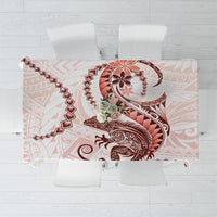 Red Maori Tuatara Tablecloth Luxury Pastel Pattern LT01 Red - Polynesian Pride