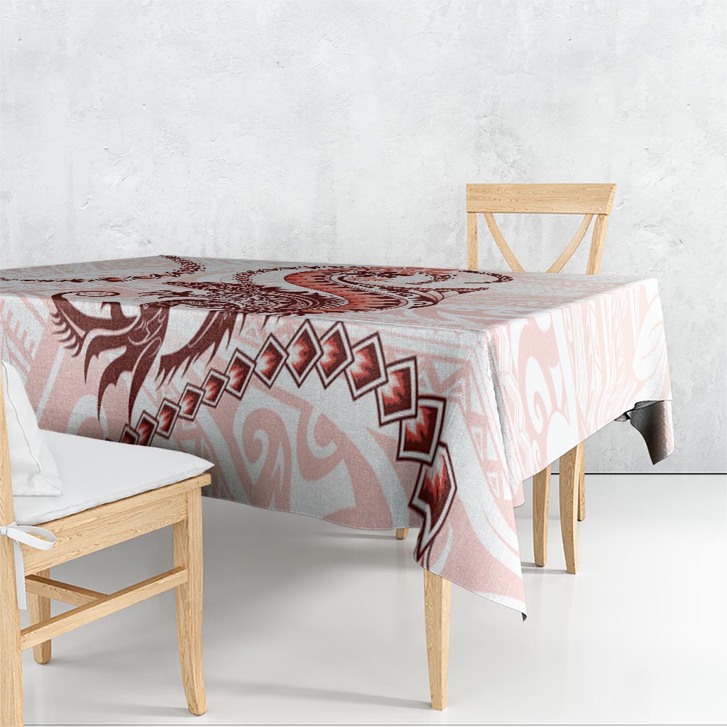 Red Maori Tuatara Tablecloth Luxury Pastel Pattern LT01 - Polynesian Pride