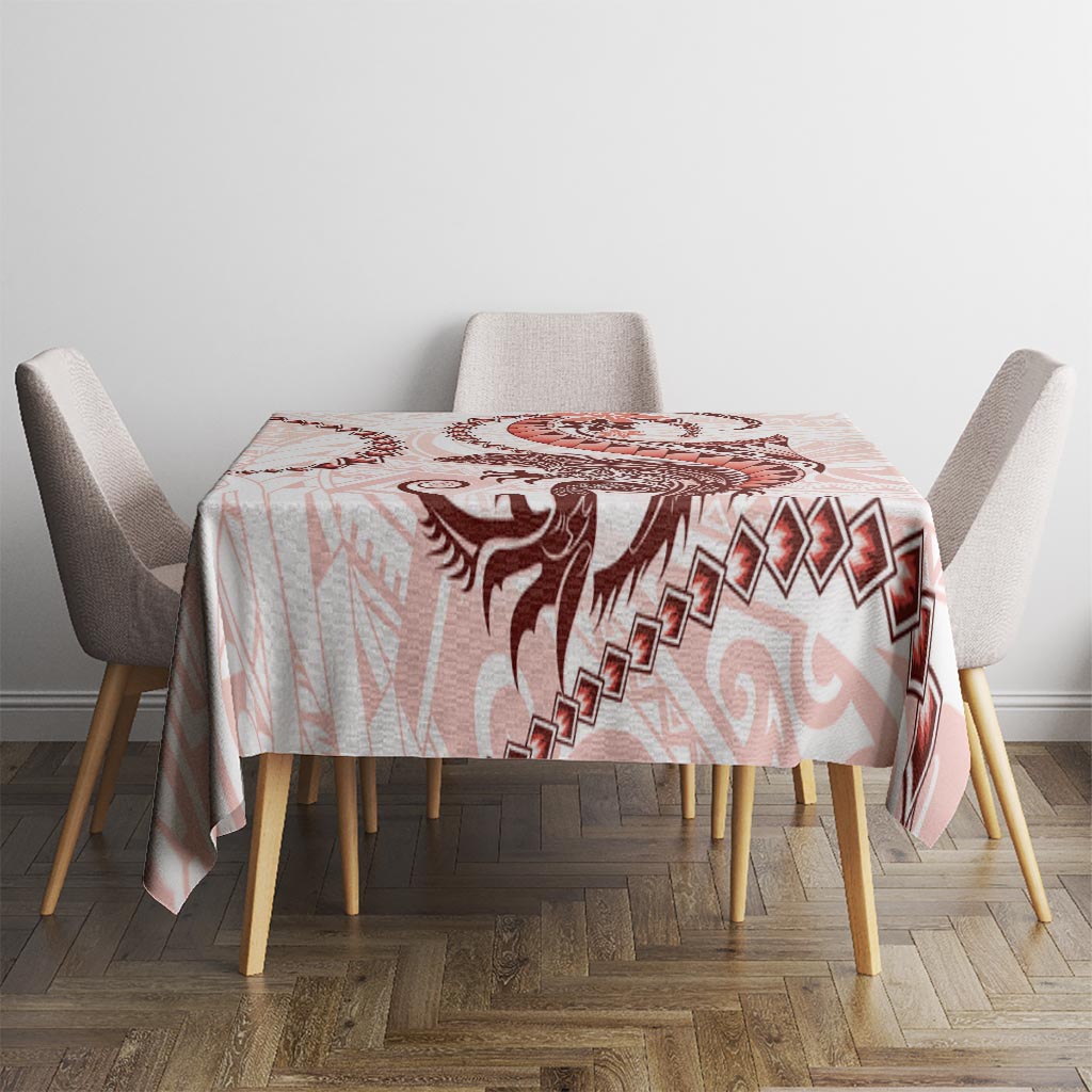 Red Maori Tuatara Tablecloth Luxury Pastel Pattern LT01 - Polynesian Pride