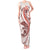 Red Maori Tuatara Tank Maxi Dress Luxury Pastel Pattern