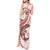 Red Maori Tuatara Tank Maxi Dress Luxury Pastel Pattern