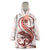 Red Maori Tuatara Wearable Blanket Hoodie Luxury Pastel Pattern