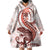 Red Maori Tuatara Wearable Blanket Hoodie Luxury Pastel Pattern