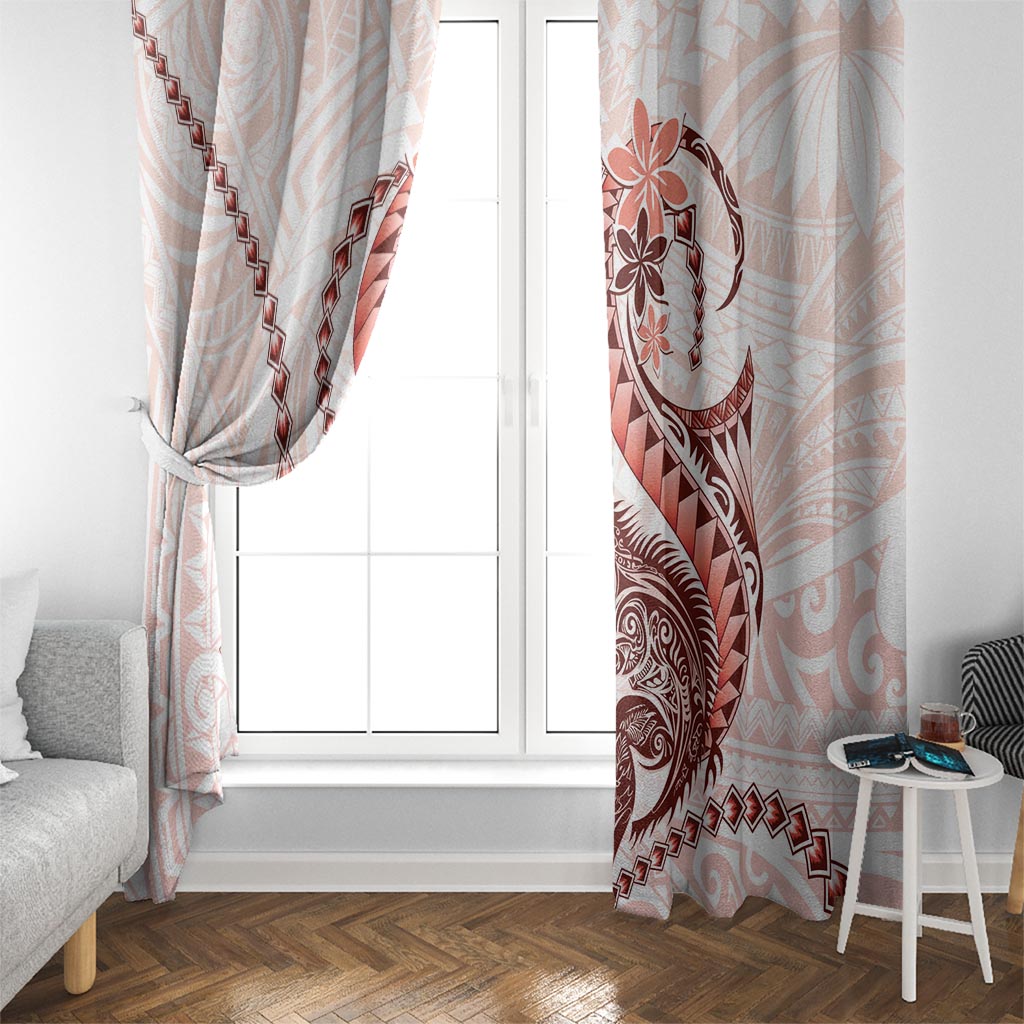Red Maori Tuatara Window Curtain Luxury Pastel Pattern LT01 - Polynesian Pride
