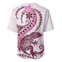 Pink Maori Tuatara Baseball Jersey Luxury Pastel Pattern