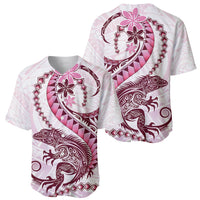 Pink Maori Tuatara Baseball Jersey Luxury Pastel Pattern