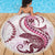 Pink Maori Tuatara Beach Blanket Luxury Pastel Pattern