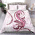 Pink Maori Tuatara Bedding Set Luxury Pastel Pattern