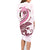 Pink Maori Tuatara Family Matching Long Sleeve Bodycon Dress and Hawaiian Shirt Luxury Pastel Pattern