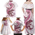 Pink Maori Tuatara Family Matching Off Shoulder Maxi Dress and Hawaiian Shirt Luxury Pastel Pattern