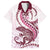 Pink Maori Tuatara Family Matching Off Shoulder Maxi Dress and Hawaiian Shirt Luxury Pastel Pattern