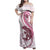 Pink Maori Tuatara Family Matching Off Shoulder Maxi Dress and Hawaiian Shirt Luxury Pastel Pattern