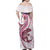 Pink Maori Tuatara Family Matching Off Shoulder Maxi Dress and Hawaiian Shirt Luxury Pastel Pattern