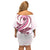 Pink Maori Tuatara Family Matching Off Shoulder Short Dress and Hawaiian Shirt Luxury Pastel Pattern