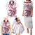 Pink Maori Tuatara Family Matching Puletasi and Hawaiian Shirt Luxury Pastel Pattern