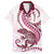 Pink Maori Tuatara Family Matching Puletasi and Hawaiian Shirt Luxury Pastel Pattern