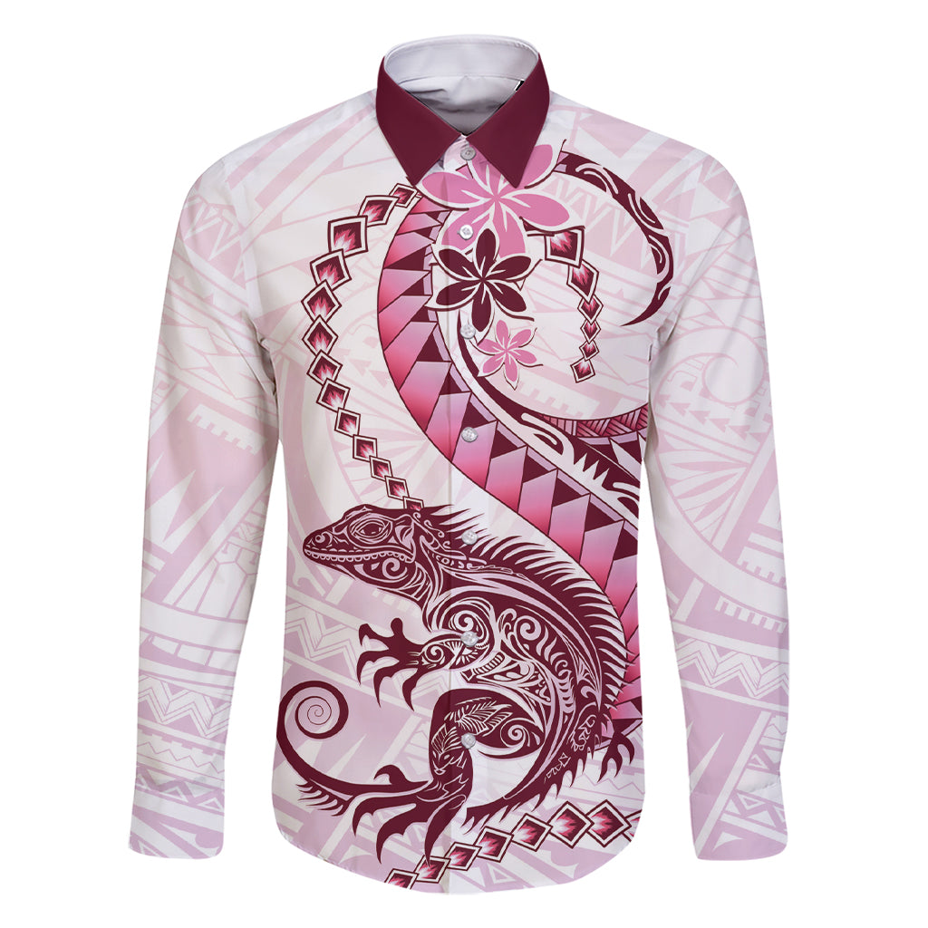 Pink Maori Tuatara Family Matching Short Sleeve Bodycon Dress and Hawaiian Shirt Luxury Pastel Pattern