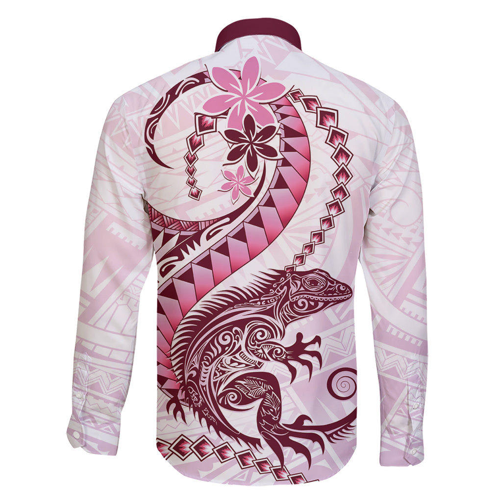 Pink Maori Tuatara Family Matching Short Sleeve Bodycon Dress and Hawaiian Shirt Luxury Pastel Pattern
