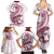 Pink Maori Tuatara Family Matching Summer Maxi Dress and Hawaiian Shirt Luxury Pastel Pattern