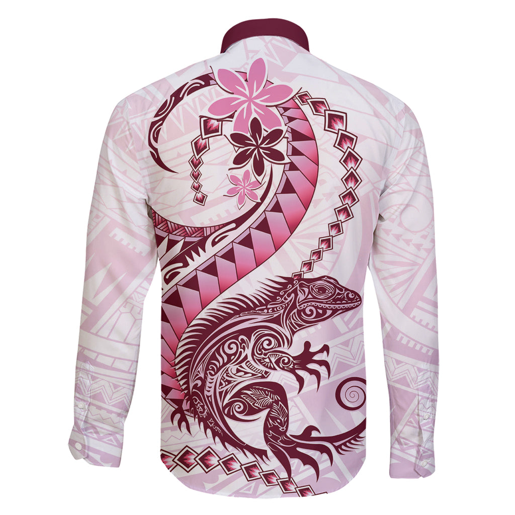 Pink Maori Tuatara Family Matching Summer Maxi Dress and Hawaiian Shirt Luxury Pastel Pattern LT01 - Polynesian Pride