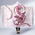 Pink Maori Tuatara Hooded Blanket Luxury Pastel Pattern