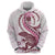 Pink Maori Tuatara Hoodie Luxury Pastel Pattern