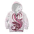 Pink Maori Tuatara Kid Hoodie Luxury Pastel Pattern