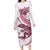 Pink Maori Tuatara Long Sleeve Bodycon Dress Luxury Pastel Pattern