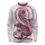 Pink Maori Tuatara Long Sleeve Shirt Luxury Pastel Pattern