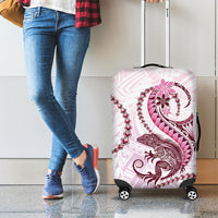 Pink Maori Tuatara Luggage Cover Luxury Pastel Pattern