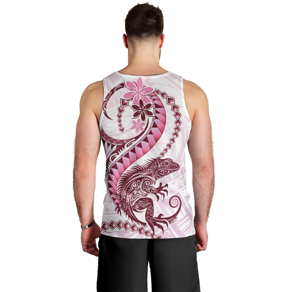 Pink Maori Tuatara Men Tank Top Luxury Pastel Pattern LT01 - Polynesian Pride