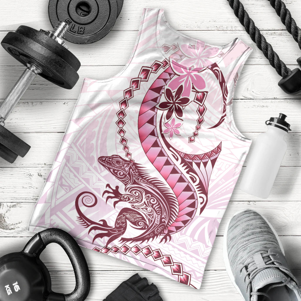 Pink Maori Tuatara Men Tank Top Luxury Pastel Pattern LT01 - Polynesian Pride