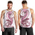 Pink Maori Tuatara Men Tank Top Luxury Pastel Pattern