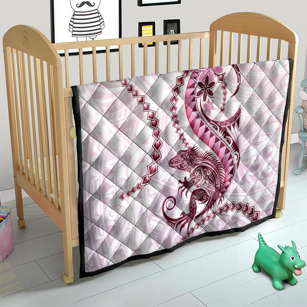 Pink Maori Tuatara Quilt Luxury Pastel Pattern