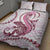 Pink Maori Tuatara Quilt Bed Set Luxury Pastel Pattern