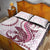 Pink Maori Tuatara Quilt Bed Set Luxury Pastel Pattern