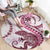 Pink Maori Tuatara Round Carpet Luxury Pastel Pattern