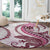 Pink Maori Tuatara Round Carpet Luxury Pastel Pattern