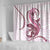 Pink Maori Tuatara Shower Curtain Luxury Pastel Pattern