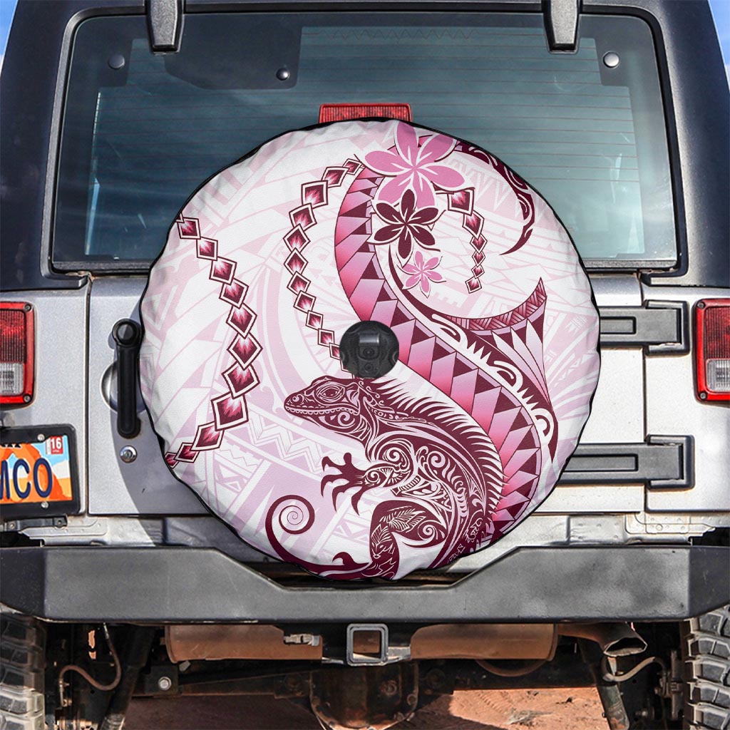 Pink Maori Tuatara Spare Tire Cover Luxury Pastel Pattern LT01 Pink - Polynesian Pride