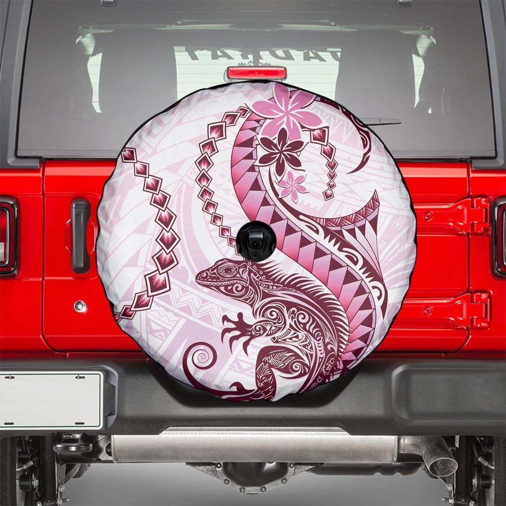 Pink Maori Tuatara Spare Tire Cover Luxury Pastel Pattern LT01 - Polynesian Pride