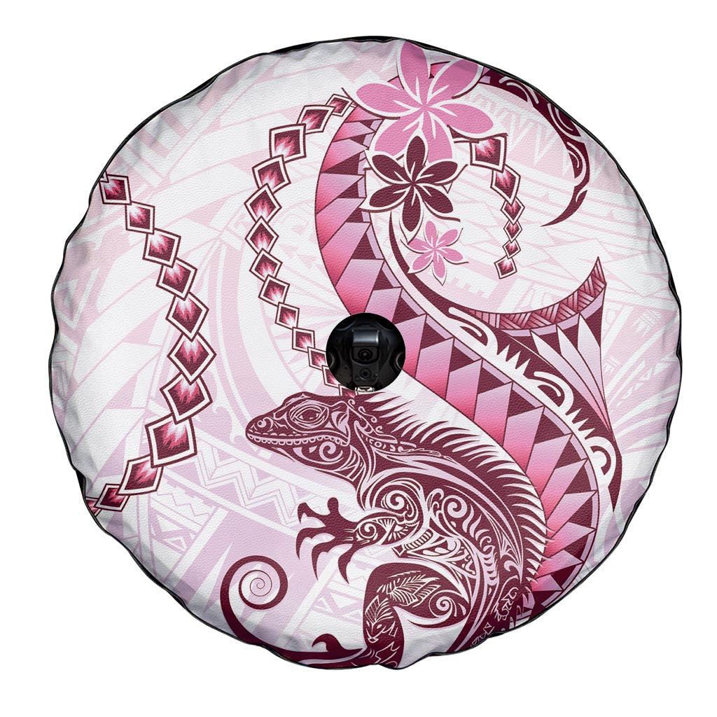 Pink Maori Tuatara Spare Tire Cover Luxury Pastel Pattern LT01 - Polynesian Pride