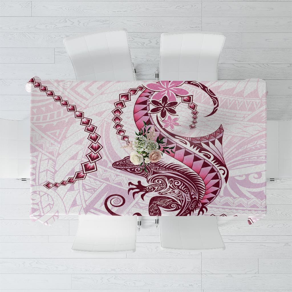 Pink Maori Tuatara Tablecloth Luxury Pastel Pattern LT01 Pink - Polynesian Pride