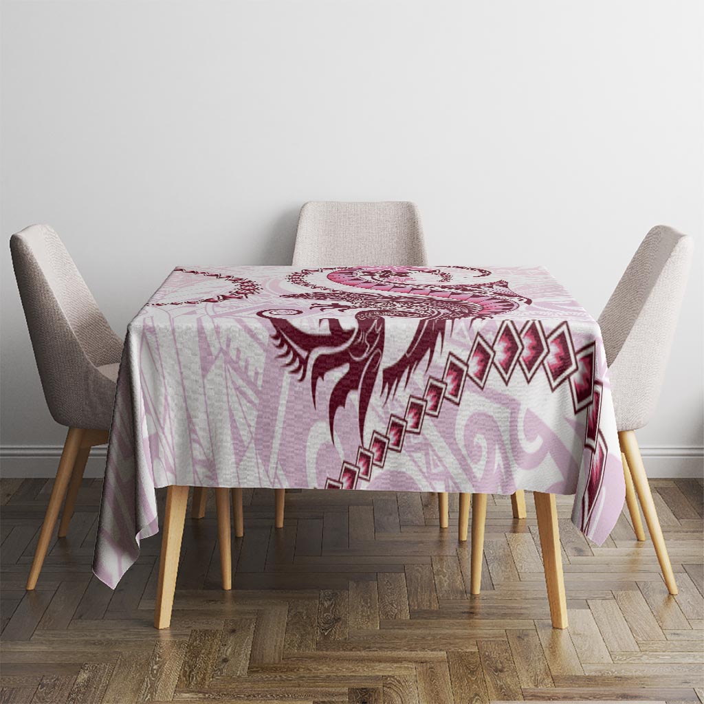 Pink Maori Tuatara Tablecloth Luxury Pastel Pattern LT01 - Polynesian Pride