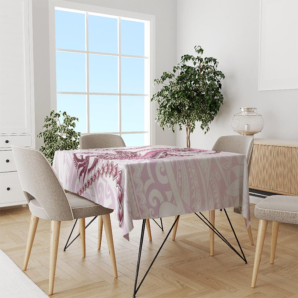 Pink Maori Tuatara Tablecloth Luxury Pastel Pattern LT01 - Polynesian Pride