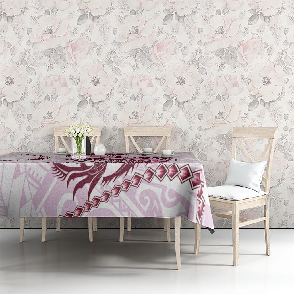 Pink Maori Tuatara Tablecloth Luxury Pastel Pattern LT01 - Polynesian Pride