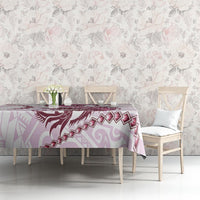 Pink Maori Tuatara Tablecloth Luxury Pastel Pattern LT01 - Polynesian Pride