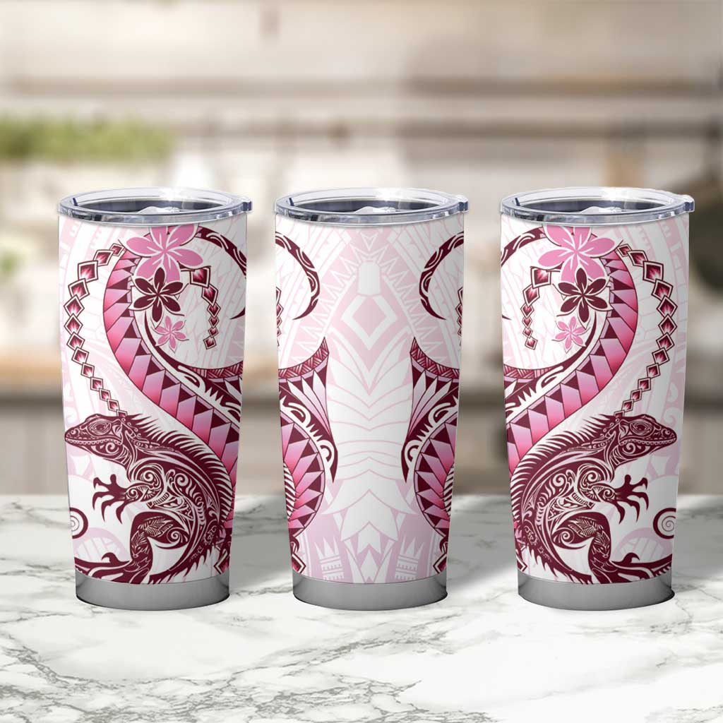 Pink Maori Tuatara Tumbler Cup Luxury Pastel Pattern LT01 - Polynesian Pride