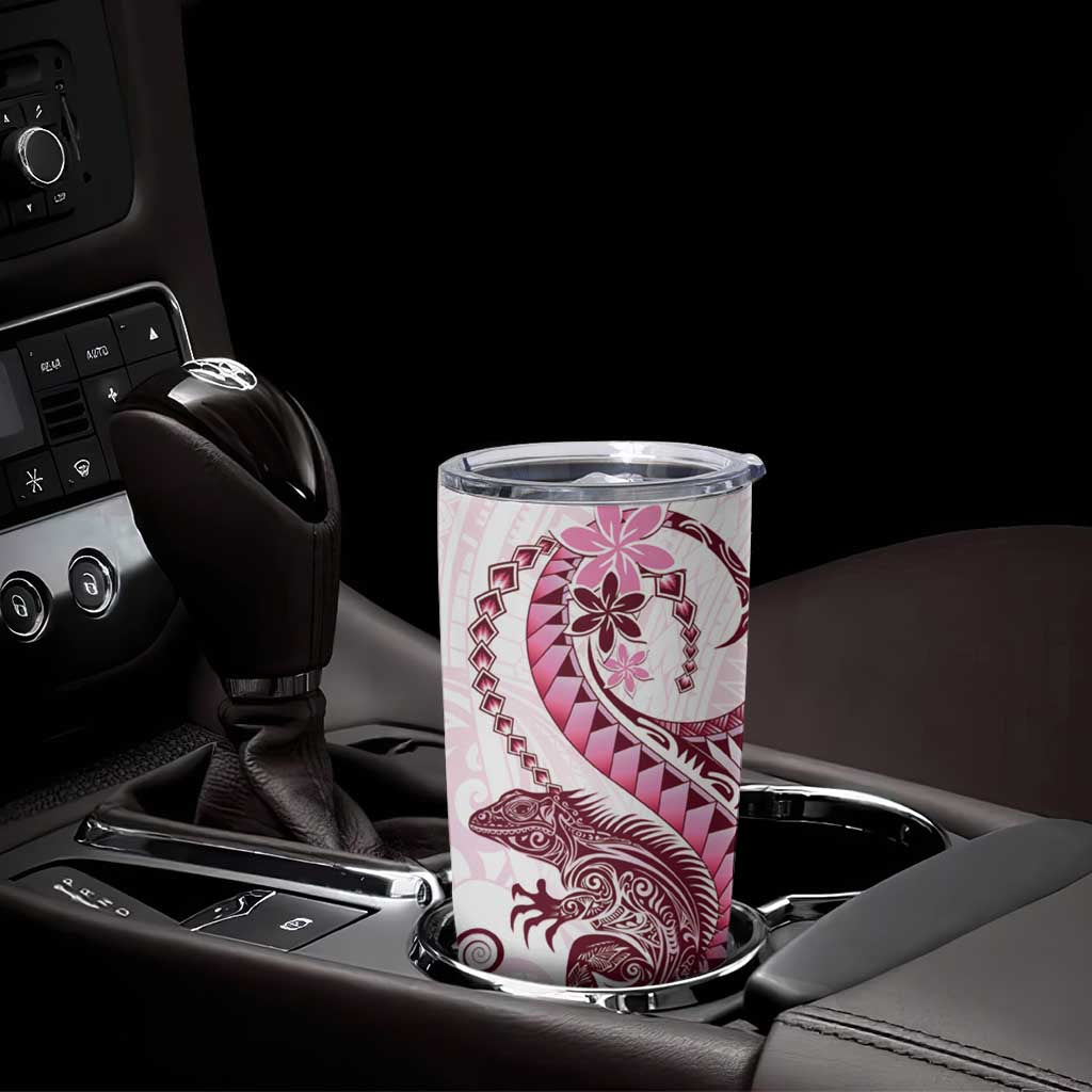 Pink Maori Tuatara Tumbler Cup Luxury Pastel Pattern LT01 - Polynesian Pride
